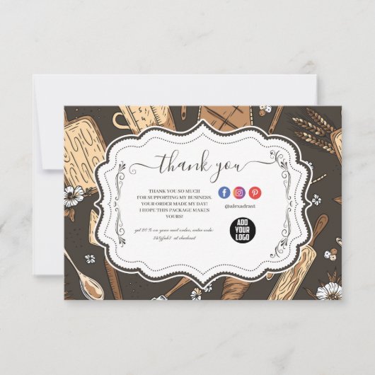 Rustic Baking Business サンキューカード (正面)