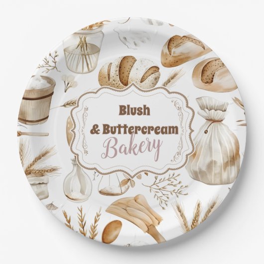 Rustic Baking Business ペーパープレート (正面)
