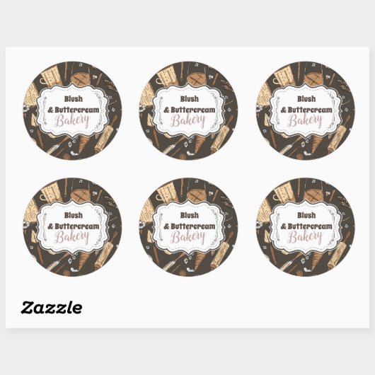 Rustic Baking Business ラウンドシール (シート)