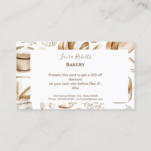 Rustic Baking Business 割引カード (裏面)