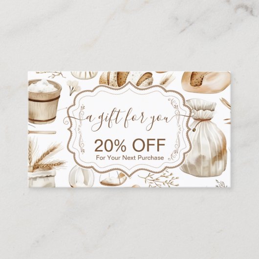 Rustic Baking Business 割引カード (正面)