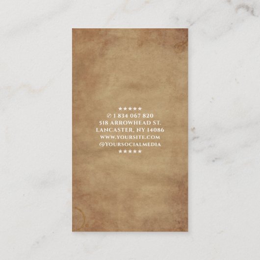 Rustic Barber Pole Barbershop  名刺 (裏面)