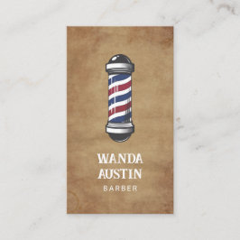 Rustic Barber Pole Barbershop  名刺