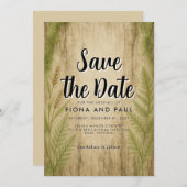Rustic Bark and Moss Forest Save the Date Card セーブザデート (正面/裏面)