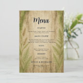Rustic Bark and Moss Forest Wedding Menu Card メニュー (スタンド正面)