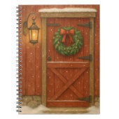 Rustic Barn Door Christmas Card ノートブック (正面)