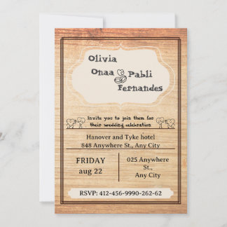 Rustic Barn Wedding Invitation Template 招待状