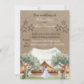 Rustic Barn Wedding Invitation Template | Watercol 招待状 (正面)