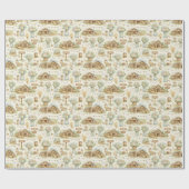 Rustic Barn Wedding Watercolor Pattern ラッピングペーパー (フラット)