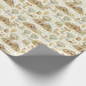 Rustic Barn Wedding Watercolor Pattern ラッピングペーパー (角)