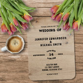 Rustic barn wood country wedding invitation マグネット