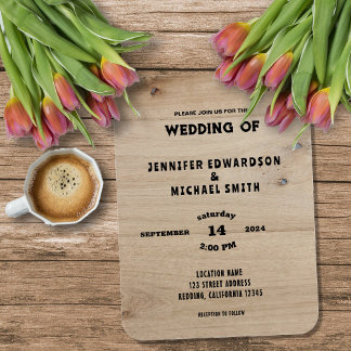 Rustic barn wood country wedding invitation マグネット