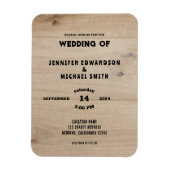 Rustic barn wood country wedding invitation マグネット (縦)
