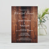 Rustic barn wood country wedding rehearsal dinner 招待状 (スタンド正面)