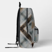 Rustic Barn Wood Lace Boho Chic Office Workspace  プリントバックパック (左)