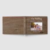 Rustic barn wood pattern photo couple wedding ゲストブック (全面)