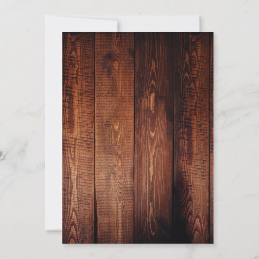 Rustic barn wood photo country save the date 招待状 (裏面)