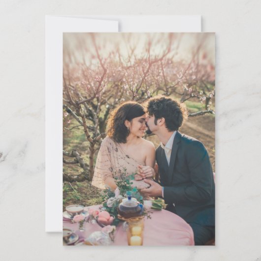 Rustic barn wood photo country wedding 招待状 (裏面)