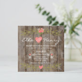 Rustic Barn Wood Wedding Invitation 招待状 (スタンド正面)
