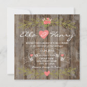 Rustic Barn Wood Wedding Invitation 招待状 (正面)
