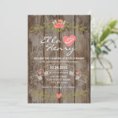 Rustic Barn Wood Wedding Invitation 招待状 (スタンド正面)