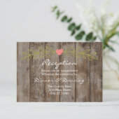 Rustic Barn Wood Wedding Reception Enclosure Card エンクロージャーカード (スタンド正面)
