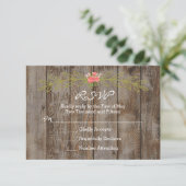 Rustic Barn Wood Wedding Response Card 出欠カード (スタンド正面)