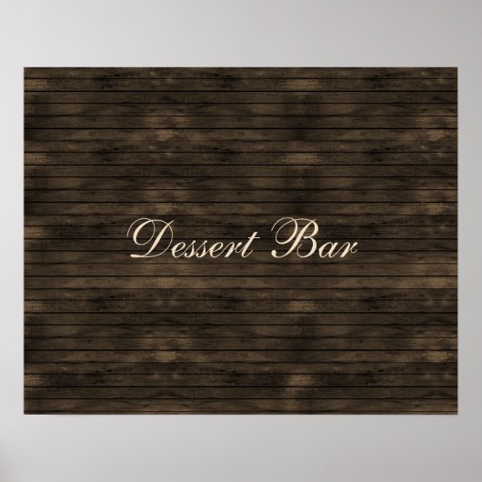 Rustic Barn Wood Wedding Sign Poster ポスター (正面)