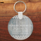 Rustic Barnwood Lace Branding Business Logo QR キーホルダー (裏面)