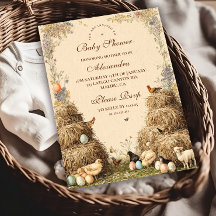 Rustic Barnyard Farm Animals Baby Shower