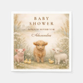 Rustic Barnyard Meadow Baby Shower スタンダードカクテルナプキン (正面)