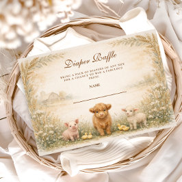 Rustic Barnyard Meadow Diapper Raffle エンクロージャーカード