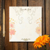 Rustic Baroque Floral Mexican Sacred Heart ノートパッド