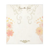 Rustic Baroque Floral Mexican Sacred Heart ノートパッド (正面)