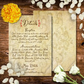 Rustic Baroque Floral Mexican Wedding エンクロージャーカード