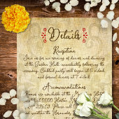 Rustic Baroque Floral Mexican Wedding エンクロージャーカード
