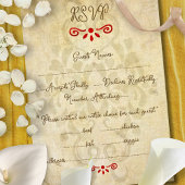 Rustic Baroque Floral Mexican Wedding 出欠カード