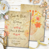 Rustic Baroque Floral Sacred Heart Mexican Wedding セーブザデート
