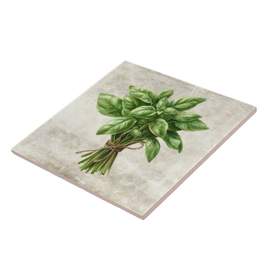 Rustic Basil Herb Faux Ceramic Tile タイル (側面)