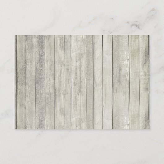 Rustic Beach Wood String Lights Wedding Details エンクロージャーカード (裏面)