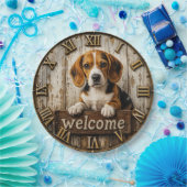 Rustic Beagle Welcome Farmhouse ペーパープレート (パーティー)
