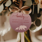 Rustic Bear Baby Shower Pink Forest Theme フェイバータグ