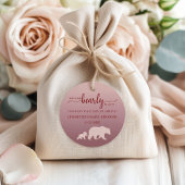 Rustic Bear Baby Shower Pink Forest Theme フェイバータグ