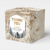 Rustic Bear Woodland Adventure Baby Shower Favor B フェイバーボックス (正面サイド)