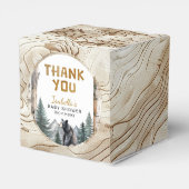 Rustic Bear Woodland Adventure Baby Shower Favor B フェイバーボックス (裏面サイド)