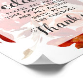 Rustic Beauty Floral Unplugged Wedding Table Sign ポスター (角)