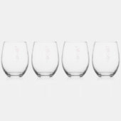 Rustic Beige Acrylic Floral Bouquet Bridesmaid ステムなしワイングラス (裏面)