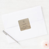 Rustic beige linen Add Your Logo   スクエアシール (封筒)