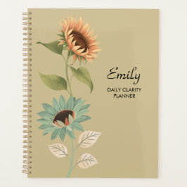 Rustic Beige Sunflower Daily Clarity Planner プランナー手帳