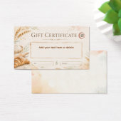 Rustic beige watercolor bakery gift certificate  (デスク)